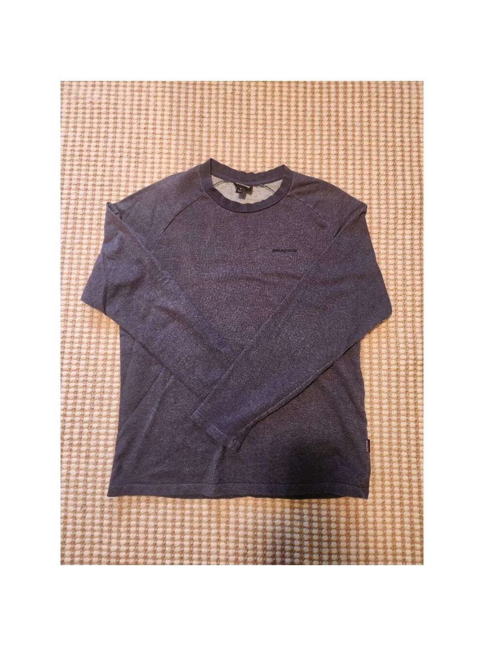 Men's Patagonia Heathered Blue Organic Cotton Long Sleeve Tee M